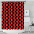 thumbnail image 1 of Red and Black Checkered Pattern Shower Curtain 84"x72" ,Bathroom Decorative Shower Curtains Set with 12 Hooks,Modern Waterproof Washable Shower Curtain, 1 of 6