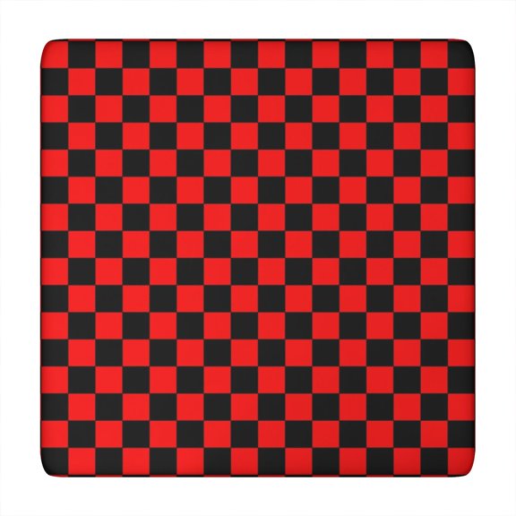 Red and Black Checkered Pattern Square Fitted Tablecloth with Elastic Edge,Square Table Cover,Washable Elastic Table Cover for Home Kitchen Party Decor 34"x34"