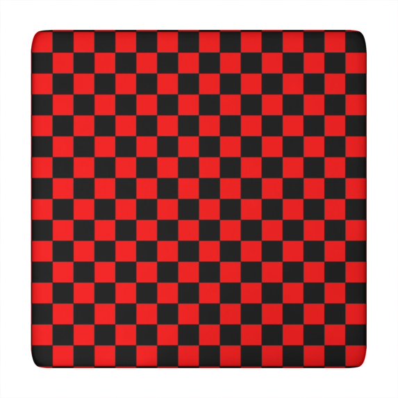 Red and Black Checkered Pattern Square Fitted Tablecloth with Elastic Edge,Square Table Cover,Washable Elastic Table Cover for Home Kitchen Party Decor 34"x34"