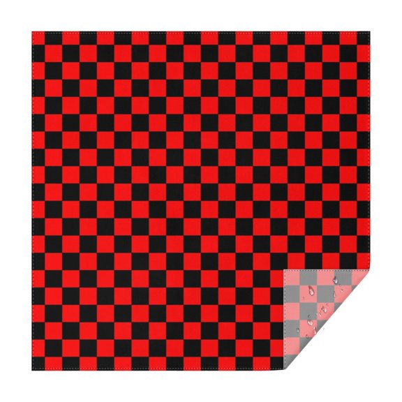 Red and Black Checkered Pattern Square Tablecloth,Waterproof Square Table Cover,Wipeable Spillproof Washable Table Cover for Home Kitchen Party Decor 42"X42"(107x107cm)