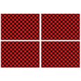 thumbnail image 1 of Red and Black Checkered Pattern Summer Placemats Table Placemats Set Of 4-Linen Kitchen Washable Placemats Table Mats 11.8"x17.7" Non-Slip Heat Resistant, 1 of 6