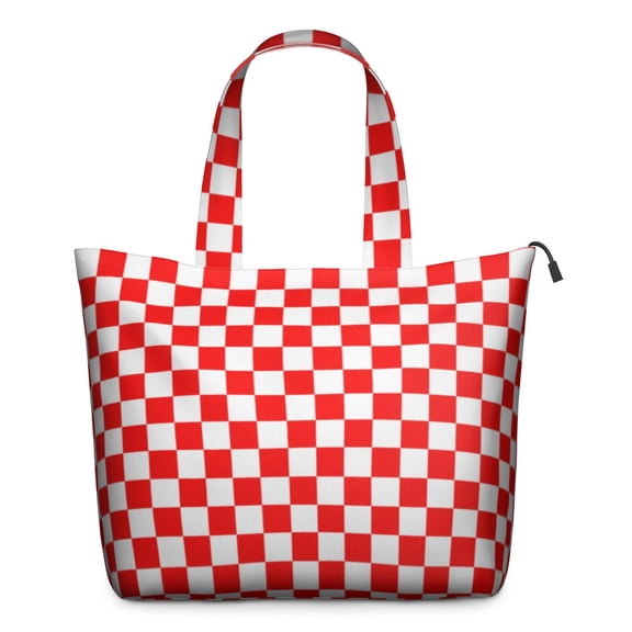 Red and Black Checkered Pattern Travel Tote Bags for Women Carry On,Large Weekender Bags for Women Travel,Multi Functional Duffle Bag for Work,Shopping,Sports