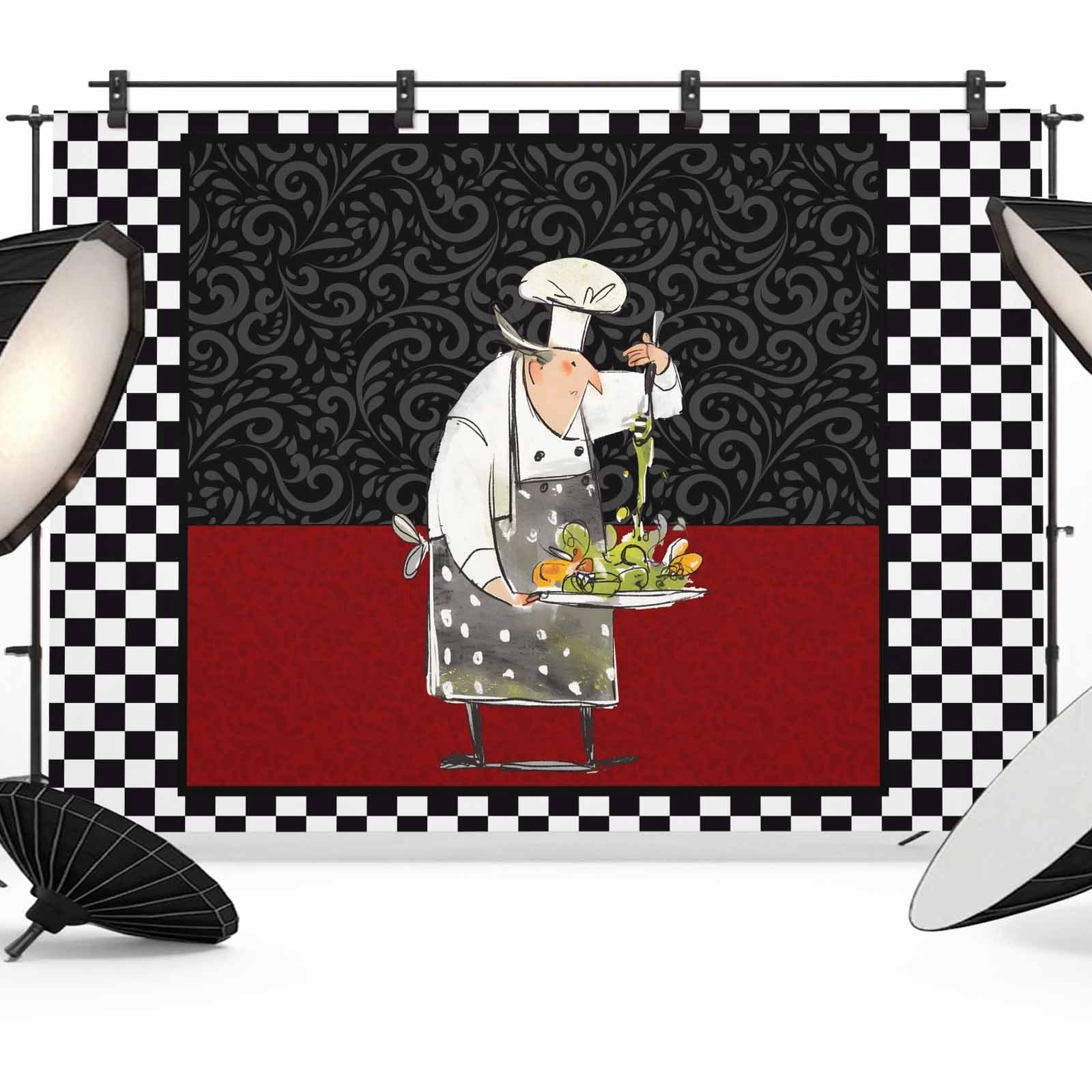 Red Black Chef Backdrop for Photoshoot,Photography Photo Studio ...