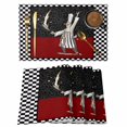 thumbnail image 1 of Red Black Chef Placemats Set of 12, Cartoon Cute Watercolor Cooking Checkered Placemats for Dining Table, Place Mats for Kitchen Tabletop, Waterproof Wipeable Dining Table Mats Set, 1 of 9