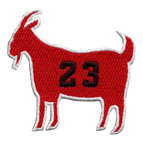 Red/Black Chicago GOAT Patch #23 Basketball Parody Embroidered Iron On