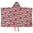 thumbnail image 1 of Red and Black Christmas Love Pattern Hooded Bath Towel，50"x30" for Ages 3 To 12 Kids, Quick Dry Lightweight Soft Microfiber Hood Beach Towel Cover Up for Kids, 1 of 7