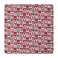 thumbnail image 1 of Red and Black Christmas Love Pattern Square Fitted Tablecloth with Elastic Edge,Square Table Cover,Washable Elastic Table Cover for Home Kitchen Party Decor 34"x34", 1 of 6