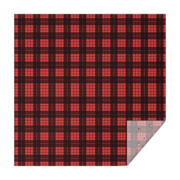 Red and Black Christmas Plaid Pattern Square Tablecloth,Waterproof Square Table Cover,Wipeable Spillproof Washable Table Cover for Home Kitchen Party Decor 42"X42"(107x107cm)