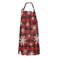 thumbnail image 1 of Red and Black Christmas Snowflake Apron-Garden Aprons for Women with Pockets-Cotton Linen Waterproof Kitchen Cooking Gardening Aprons Adjustable for Kitchen,Cooking,BBQ and Salon 32"x27", 1 of 7