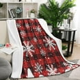 thumbnail image 1 of Red and Black Christmas Snowflake Pattern Blanket,Comfortable Soft Lamb Wool Throw Blanket,All Season,Warm Lightweight Blankets for Sofa Bed Couch Living Room Chair,50"x60", 1 of 4