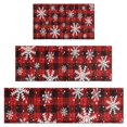 thumbnail image 1 of Red and Black Christmas Snowflake Pattern Kitchen Rugs Sets Of 3,Kitchen Runner Rugs Non Skid Washable,Decorative Kitchen Floor Mats for Kitchen,Sink,Laundry,17"x30"+ 17"x47" + 17"x59", 1 of 6