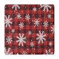 thumbnail image 1 of Red and Black Christmas Snowflake Pattern Square Fitted Tablecloth with Elastic Edge,Square Table Cover,Washable Elastic Table Cover for Home Kitchen Party Decor 34"x34", 1 of 6
