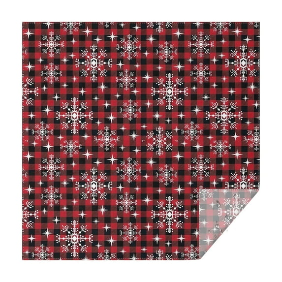 Red and Black Christmas Snowflake Pattern Square Tablecloth,Waterproof Square Table Cover,Wipeable Spillproof Washable Table Cover for Home Kitchen Party Decor 60"x60"(152x152cm)
