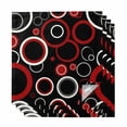 thumbnail image 1 of Red Black Cloth Napkins, Abstract Modern Geometric White Grey Circle Washable and Reusable Dinner Napkins Set of 4, Table Napkin for Kitchen Party Birthday Wedding Hotel Housewarming 20"x20", 1 of 8