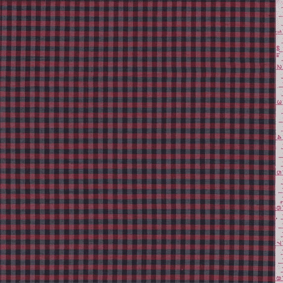 Red/Black Cotton Check Shirting, Fabric By the Yard