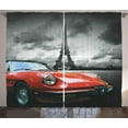 thumbnail image 1 of Ambesonne European Curtains 2 Panel Set, Romantic City Paris, 108" x 63", Charcoal Grey White, 1 of 3