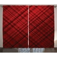 thumbnail image 1 of Ambesonne Abstract Curtains 2 Panel Set, Pattern of Scottish Kilt, 108" x 96", Burgundy Scarlet, 1 of 2