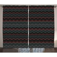 thumbnail image 1 of Ambesonne Abstract Curtains 2 Panel Set, Zigzag Chevron Theme Art, 108" x 84", Charcoal Grey Pale Grey, 1 of 3