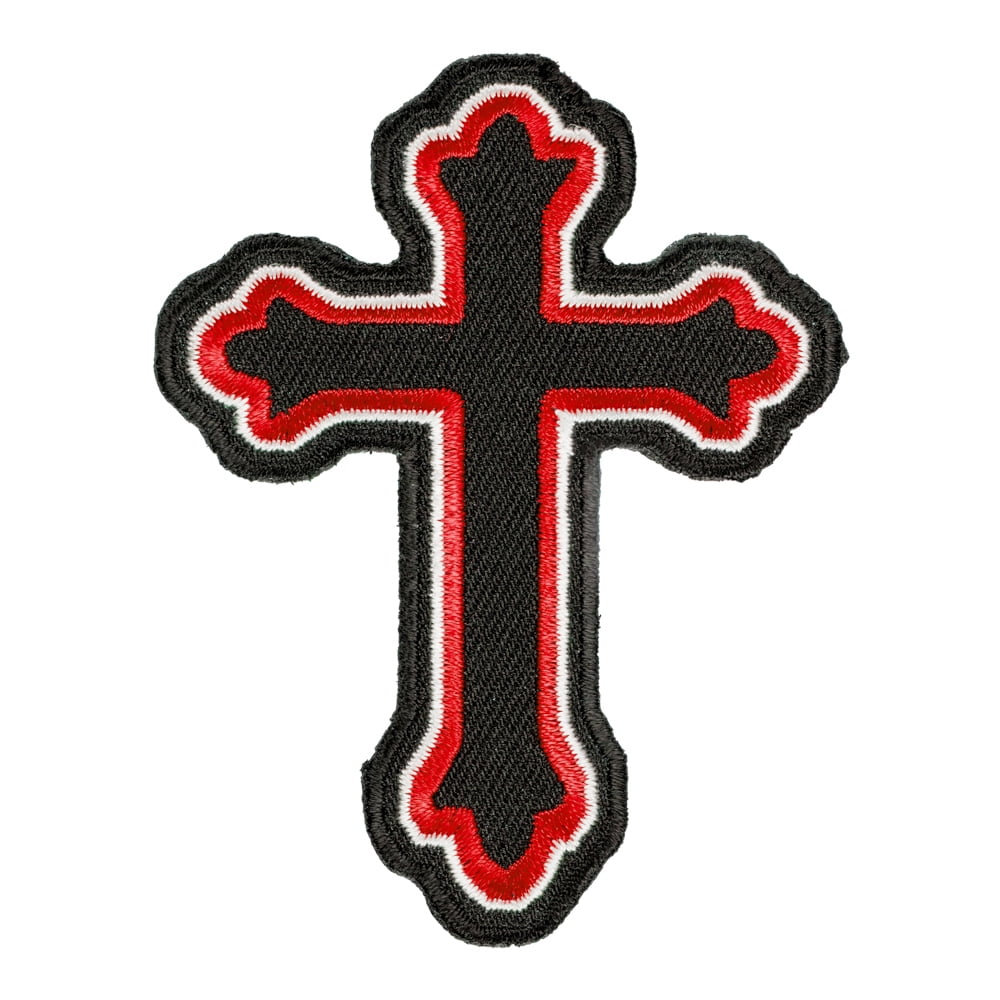 Red Cross Patch Pattern Red & Black Decorative Cross Patch, Religious Cross Patches - Walmart.com
