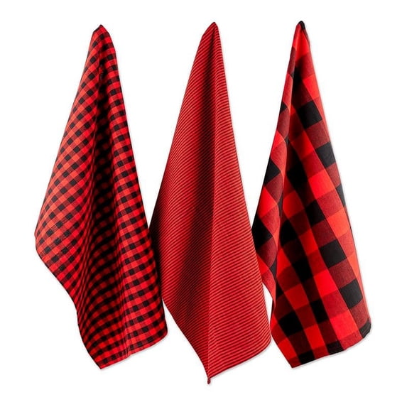 Red/Black Dishtowel Set