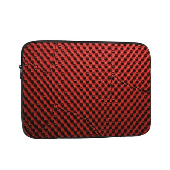 Red Black Dots Fabric Laptop Sleeve Bag Compatible With MacBook Air / Pro iPad MateBook Tablet Surface HP Lenovo Dell ASUS Acer Laptop Computer Protective Size: 17 inch