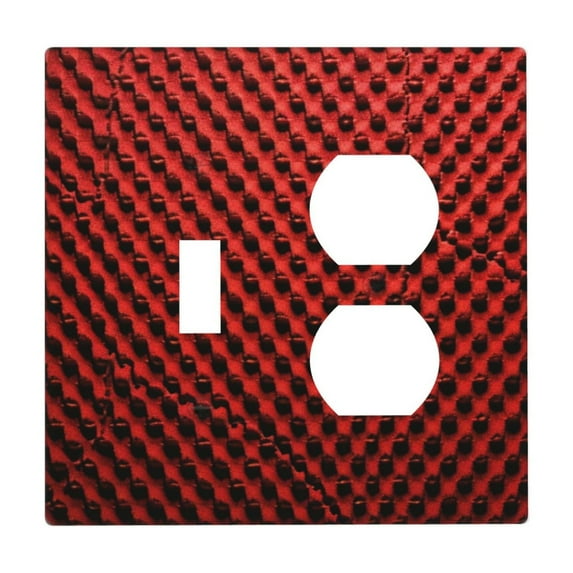 Red Black Dots Fabric Light Switch Cover Decorative Switch Plates and Outlet Covers Wall Plate for Electrical Kitchen Home Office Art Decor Standard Size