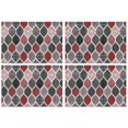 thumbnail image 1 of Red and Black Ethnic Geometric Pattern Summer Placemats Table Placemats Set Of 4-Linen Kitchen Washable Placemats Table Mats 11.8"x17.7" Non-Slip Heat Resistant, 1 of 6