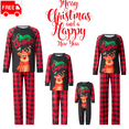 thumbnail image 1 of Red Black Family Christmas Pajamas Matching Sets, Letters Elk Printed, 1 of 10