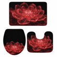 thumbnail image 1 of Red Black Floral Bath Mat 3 Piece Bathroom Rug Set, Modern Minimalist Gradient Flowers Non Slip Bath Rug Contour Mat and Toilet Lid Cover, Absorbent Shower Mats Soft Bath Rugs and Mats Sets, 1 of 8