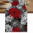 thumbnail image 1 of Red Black Flowers Table Runner 72 Inches, Abstract Botanical Floral Textured Plant Bed Runner Dresser Scarves Tabletop for Indoor Outdoor Parties/Ceremony/Banquet, 16" x 72", 1 of 9