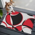 thumbnail image 1 of Red Black Front Door Rugs 2x3 ft Abstract Grey Black Red Round Grey Texture Small Rug for Entryway Non Slip Washable Bathroom Door Mat Absorbent Floor Mat for Indoor Entrance, 1 of 9