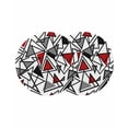 thumbnail image 1 of Red Black Geometric Round 13 Inch Placemats Set of 2, Abstract Art Modern Line HeatResistant Non Slip Place Mats for Dining Table, Wipeable Braided Kitchen Table Mats for Housewarming, 1 of 9