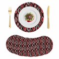 thumbnail image 1 of Red Black Geometric Round 13 Inch Placemats Set of 8, Abstract Art Diamond Modern HeatResistant Non Slip Place Mats for Dining Table, Wipeable Braided Kitchen Table Mats for Housewarming, 1 of 9