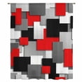 thumbnail image 1 of Red Black Geometric Sheer Curtains 84 Inches Long, Modern Abstract Art Block Light Filering Curtains, Breathable Simi Curtain Privacy Drapes for Living Room Bedroom Lightweight Window Treatment, 1 of 9