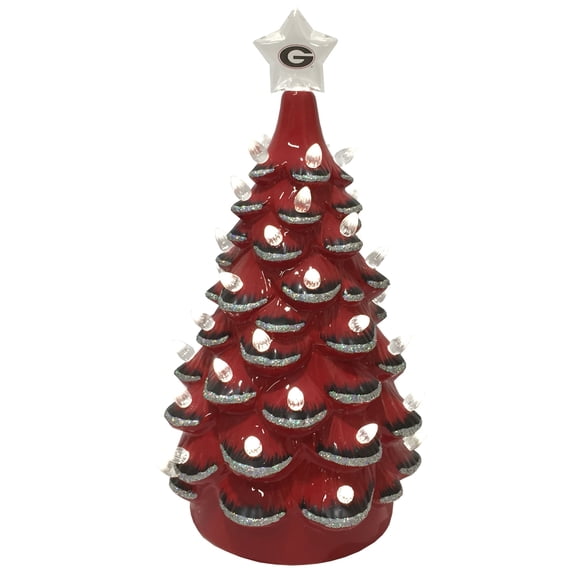 Red/Black Georgia Bulldogs 14'' Ceramic Tree