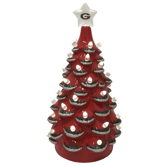 Red/Black Georgia Bulldogs 14'' Ceramic Tree