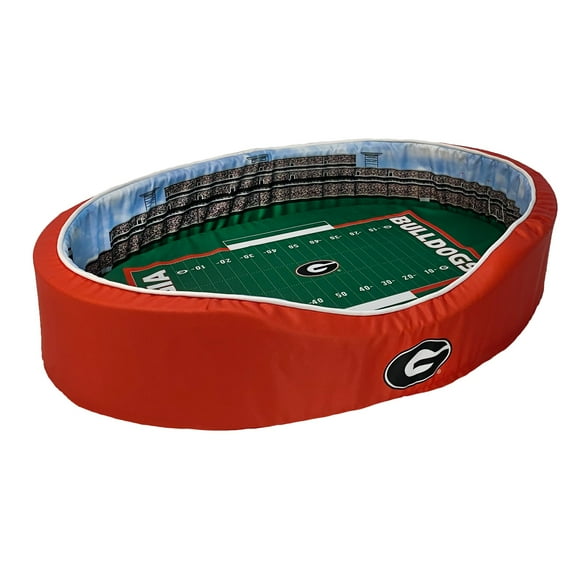 Red/Black Georgia Bulldogs 38'' x 25'' x 8'' Large Stadium Oval Dog Bed