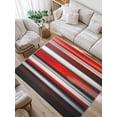 thumbnail image 1 of Red Black Gradient Area Rug for Bedroom 2.7x5 Ft Geometric Strip Modern Abstract Super Soft fuzzy Throw Rug Non-Slip Fluffy Plush Indoor Floor Carpet for Living Room Nursery Home Decor, 1 of 8