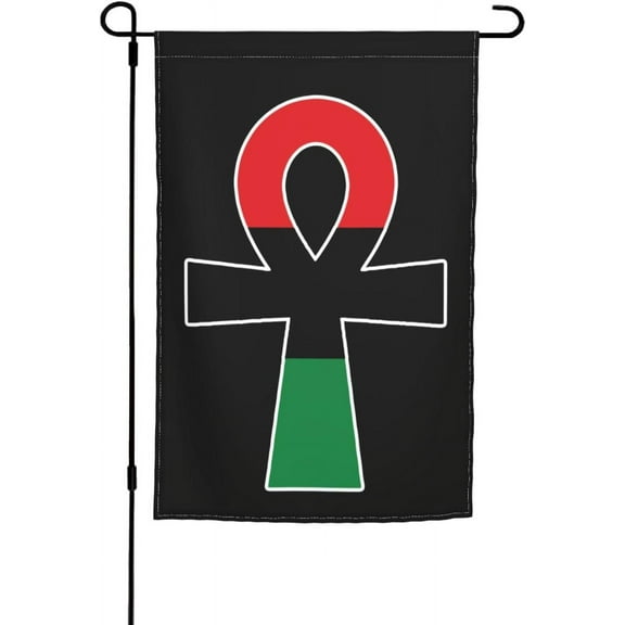 Red, Black Green Ankh Yard Flags Vertical Double Sided Holiday Yard Flags For All Seasons 12""X 18""