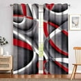 thumbnail image 1 of Red Black Grey Blackout Curtains for Bedroom 2 Panels Set Modern Abstract Geometric Black Out Living Room Curtains Grommet Thermal Insulated Room Darkening Window Drapes-42"W x 63"L (Pack of 2), 1 of 6