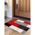 thumbnail image 1 of Red Black Grey Door Mat&nbsp;Indoor Outdoor Entrance, Non Slip Rug for Kitchen Bathroom Entryway Rug, Modern Irregular Geometric Abstract Washable Doormat Floor Mat for Office Home Decor 24x36 Inch, 1 of 8