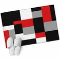 thumbnail image 1 of Red Black Grey Geometric 2'x3' Washable Rug, Modern Abstract Art Luxury Non-Slip Soft Doormat Area Rugs for Entrance Bathroom Bedsides, Carpet for Kitchen Bedroom, Entryway Floor Mat, 1 of 9
