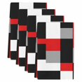 thumbnail image 1 of Red Black Grey Geometric Kitchen Towels Set of 4, Modern Abstract Art Luxury Soft Microfiber Dish Towels, Absorbent Quick-Dry Washable Dishcloths for Kitchen Cleaning, Drying Dishes, 18x28 Inches, 1 of 9