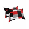 thumbnail image 1 of Red Black Grey Geometric Pillow Covers Queen Size 2 Pack, Modern Abstract Art Luxury Soft Bed Throw Pillowcases Breathable Cooling Long Lumbar Body Pillow Sham Cover for Bed Sofa 20''x30'', 1 of 7