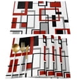 thumbnail image 1 of Red Black Grey Geometric Placemats Set of 4, Middle Century Modern Abstract Art Placemats for Dining Table, Place Mats for Kitchen Tabletop, Waterproof Wipeable Dining Table Mats Set, 1 of 9