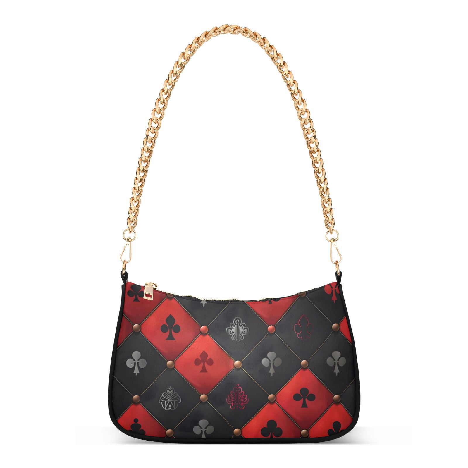 Red Black GridsWomen Small Shoulder Bag Crossbody Tote Hobo Bags Purse Clutch Handbags with Chain Strap for Women