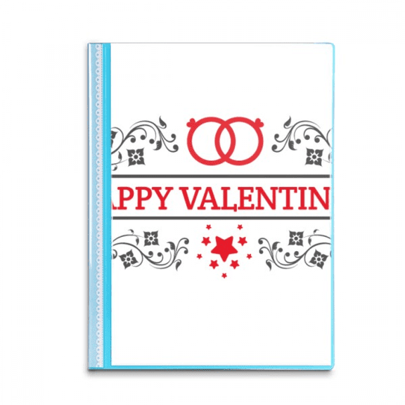 Red Black Happy Valentine's Day Book Sheet Protectors Portfolio Binder Folder