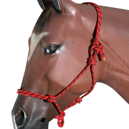 Red Black Horse Halter Braided Poly Rope Western Tack By Hilason