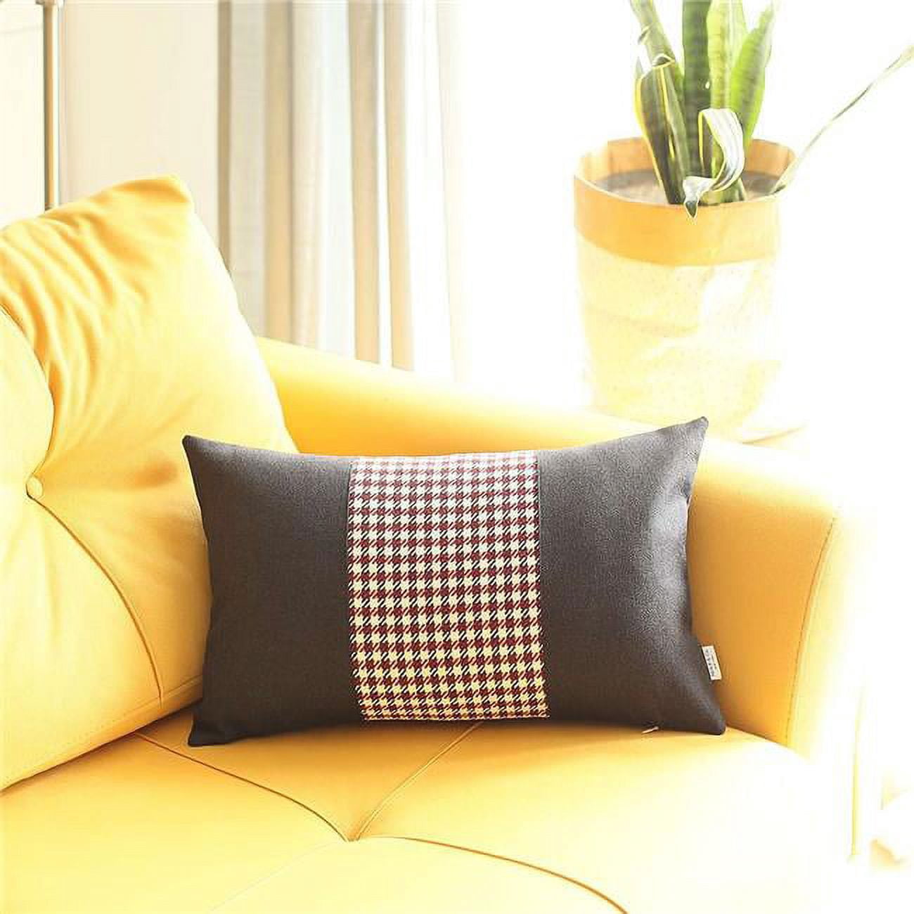 Red & Black Houndstooth Lumbar Throw Pillow, Multi Color
