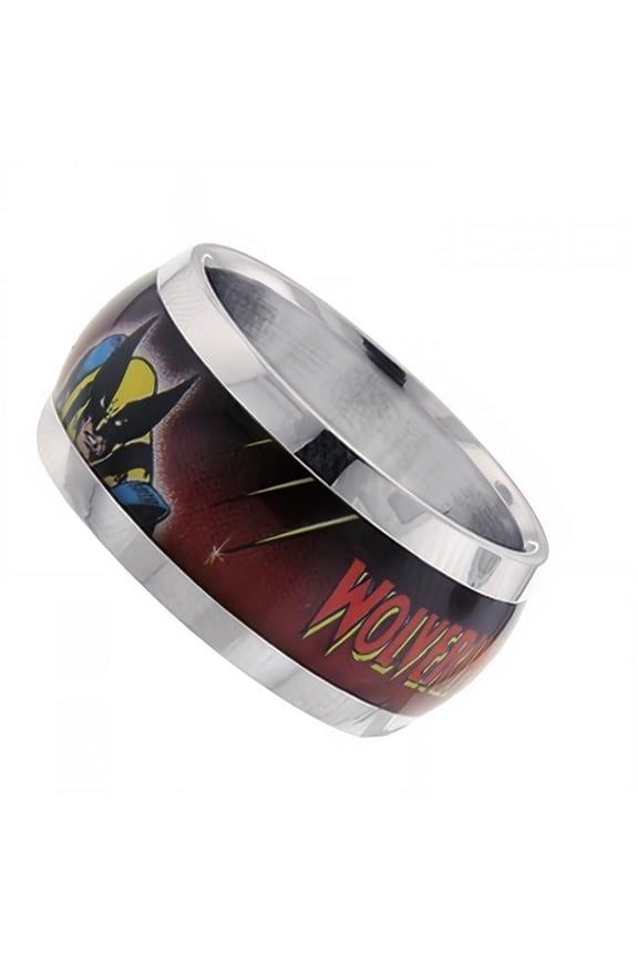 Red & Black Logo Ring, Size 8